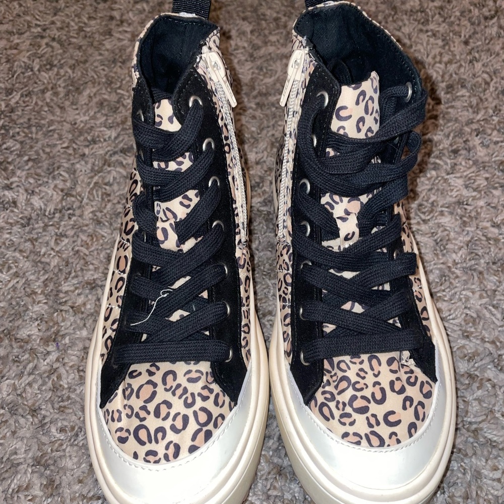 Zara Kids Leopard High-Top Sneakers